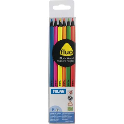 Crayons Fluorescents Milan Lot de 6 - Crayons de Couleur Crayons Fluorescents Milan Lot de 6 - Crayons de Couleur