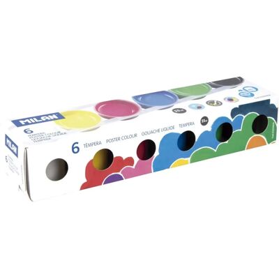 Kolorowe Farby Milan - 6 x 25ml Tempera dla dzieci Kolorowe Farby Milan - 6 x 25ml Tempera dla dzieci