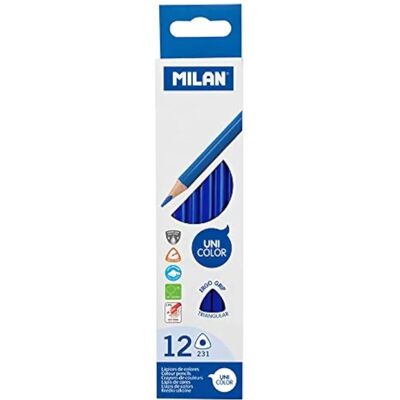 Milan Modèle Crayons Triangulaires Bleus - Crayons de Couleur Milan Modèle Crayons Triangulaires Bleus - Crayons de Couleur