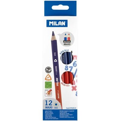 Crayons Maxi Triangulaires Milan Modèle 0702612 Bicolore Bleu-Rouge Crayons Maxi Triangulaires Milan Modèle 0702612 Bicolore Bleu-Rouge