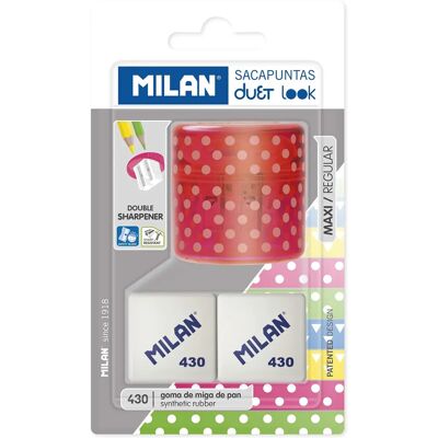 Milan skärpencil och suddgummi-set - Rosa Milan skärpencil och suddgummi-set - Rosa