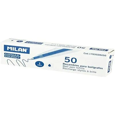 Recharge d'encre bleue Milan Box 50 - Recharge pour stylos Recharge d'encre bleue Milan Box 50 - Recharge pour stylos