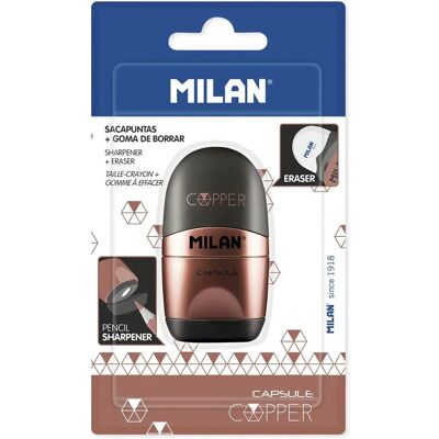 Milan Kupfer Radiergummi mit Spitzer - Radierer mit Sicherheitsklinge Milan Kupfer Radiergummi mit Spitzer - Radierer mit Sicherheitsklinge