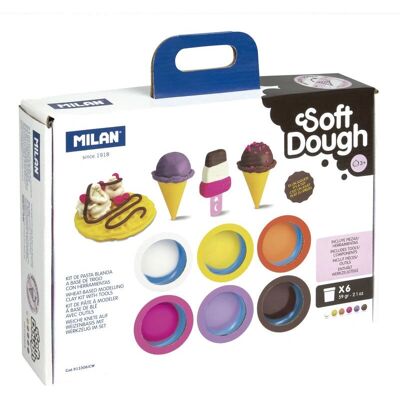 Milan Soft-Teig-Set für Kinder - 6 Behälter, 59g - Modellieren & Eis Milan Soft-Teig-Set für Kinder - 6 Behälter, 59g - Modellieren & Eis