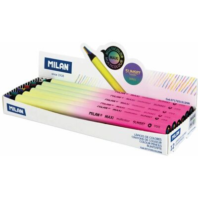 Milan Maxi Crayons Multicolores 12 - Crayons de Couleur Milan Maxi Crayons Multicolores 12 - Crayons de Couleur
