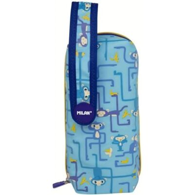 Milan Tangled Monkeys Pencil Case - 32 Pieces, Blue Milan Tangled Monkeys Pencil Case - 32 Pieces, Blue