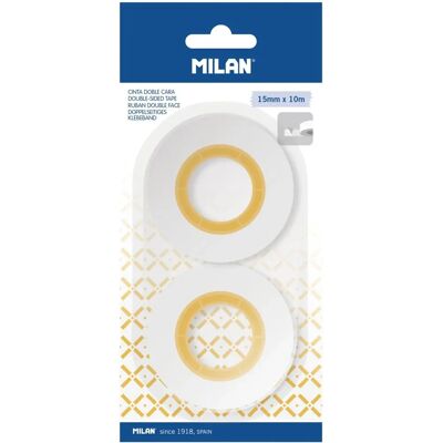 Ruban adhésif double face Milan - Transparent 15mm x 10m Ruban adhésif double face Milan - Transparent 15mm x 10m