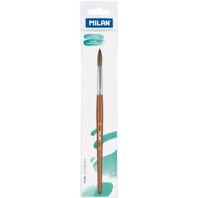 Milan Serie 101 runder Pinsel - brauner Griff Milan Serie 101 runder Pinsel - brauner Griff