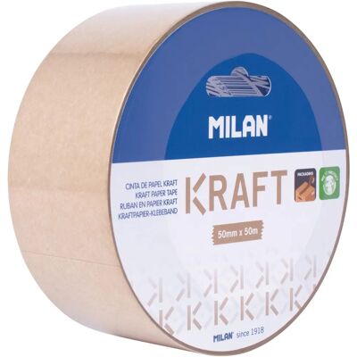 Milan Kraft Papier Verpakkingsband - 50mm x 50m - Transparant - Verpakkingsband Milan Kraft Papier Verpakkingsband - 50mm x 50m - Transparant - Verpakkingsband