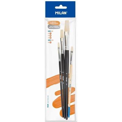 Milan Flache Pinsel mit kurzem Griff - Malpinsel Milan Flache Pinsel mit kurzem Griff - Malpinsel