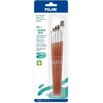 Milan Modell No 0-4-6-8-12 Flachpinsel-Set Milan Modell No 0-4-6-8-12 Flachpinsel-Set