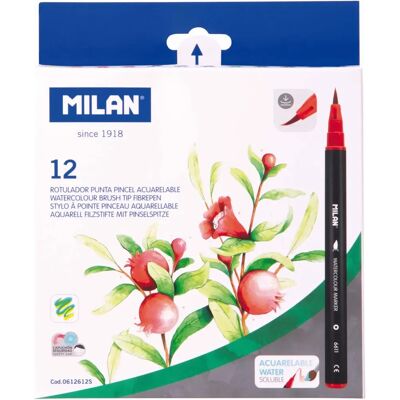 Milan Box 12 Aquarellpinsel - Watercolour Fibrepens Milan Box 12 Aquarellpinsel - Watercolour Fibrepens