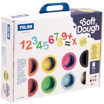 Milan Soft Dough Modellierpaste - Mehrfarbig - 8 Dosen Milan Soft Dough Modellierpaste - Mehrfarbig - 8 Dosen