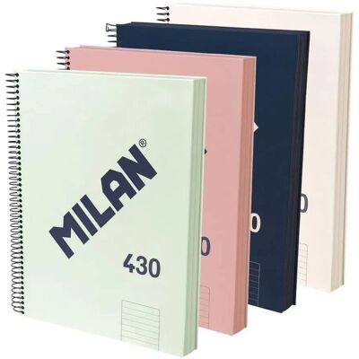 Quaderni Milan a spirale - 120 fogli, copertina rigida, 7mm - Collezione A4 Quaderni Milan a spirale - 120 fogli, copertina rigida, 7mm - Collezione A4
