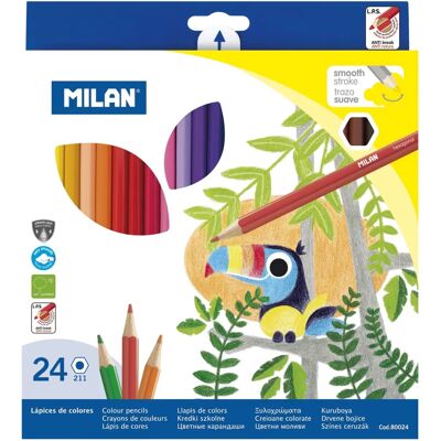 Milan 24 Stück Mehrfarbige Hexagonale Bleistifte Milan 24 Stück Mehrfarbige Hexagonale Bleistifte