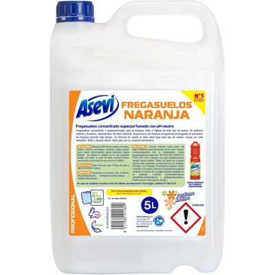 Asevi Nettoyant Sols Orange - Concentré, 5L, Parfum Durable - Publicité Asevi Nettoyant Sols Orange - Concentré, 5L, Parfum Durable - Publicité