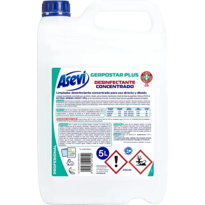 Desinfectante Asevi Gerpostar Plus 5L - Limpiador Profesional Desinfectante Asevi Gerpostar Plus 5L - Limpiador Profesional