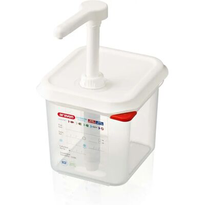 Araven Transparenter Soßenspender - GN 1/6 - 2,6L - Langlebig & Leicht zu Reinigen Araven Transparenter Soßenspender - GN 1/6 - 2,6L - Langlebig & Leicht zu Reinigen