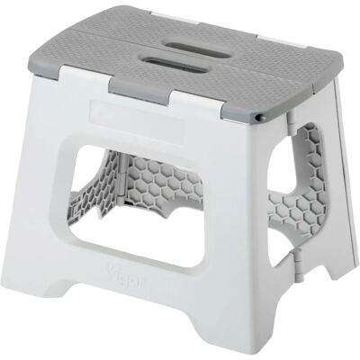 Tabouret Pliable Gris Vigar - 27cm - Supporte 150kg - Publicité Tabouret Pliable Gris Vigar - 27cm - Supporte 150kg - Publicité