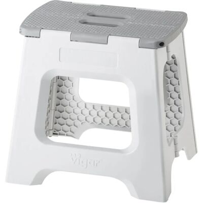 Tabouret Pliant Gris VIGAR - 150kg, 32cm - Publicité Tabouret Pliant Gris VIGAR - 150kg, 32cm - Publicité