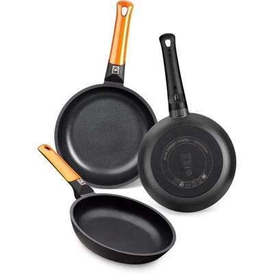 BRA A281240 Set di 3 padelle - Arancione BRA A281240 Set di 3 padelle - Arancione