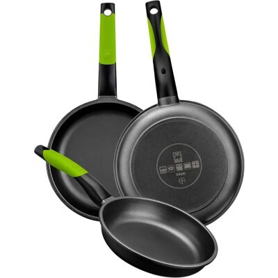 Set de 3 poêles BRA Prior - Compatible avec induction Set de 3 poêles BRA Prior - Compatible avec induction