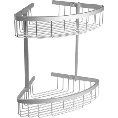 Tatay Kątowy kosz na prysznic z aluminium - 2 poziomy - 22x22x33cm Tatay Kątowy kosz na prysznic z aluminium - 2 poziomy - 22x22x33cm