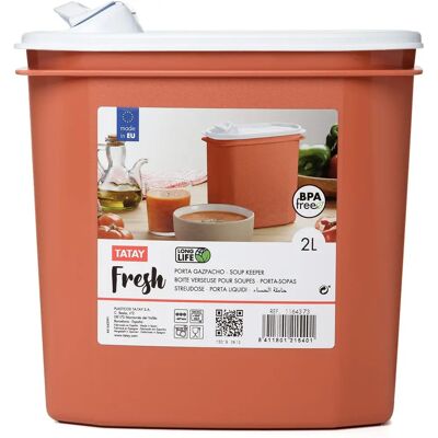 Tatay Oranje 2L Hermetische Soepbeker - Voedselopslagcontainer Tatay Oranje 2L Hermetische Soepbeker - Voedselopslagcontainer