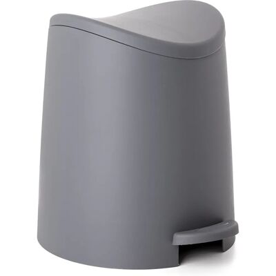 TATAY Gray Pedal Trash Bin - 3L Compact Bathroom Waste Container TATAY Gray Pedal Trash Bin - 3L Compact Bathroom Waste Container