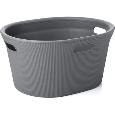 Panier à linge Baobab Tatay - 35L - Design élégant gris - Publicité Panier à linge Baobab Tatay - 35L - Design élégant gris - Publicité