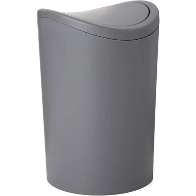 PLASTICOS TATAY - Poubelle de salle de bain grise - 6L, Résistante aux chocs, Couvercle basculant - Publicité PLASTICOS TATAY - Poubelle de salle de bain grise - 6L, Résistante aux chocs, Couvercle basculant - Publicité