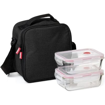 Tatay Isolerende Lunchbox - 3,5L met Glazen Bakjes Tatay Isolerende Lunchbox - 3,5L met Glazen Bakjes