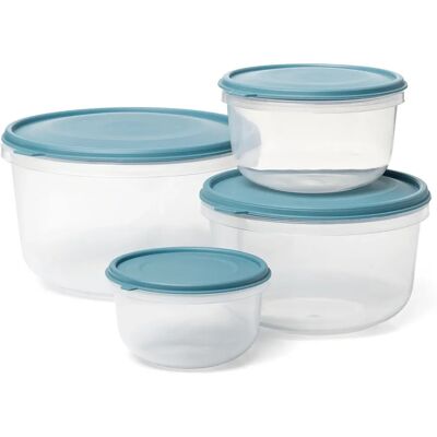 Tatay 1165400 - Ensemble de 4 récipients ronds avec couvercles flexibles - Conteneurs alimentaires Tatay 1165400 - Ensemble de 4 récipients ronds avec couvercles flexibles - Conteneurs alimentaires