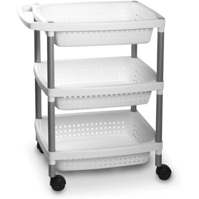 Chariot de Cuisine Tatay Blanc avec 3 Panier - Rangement Cuisine Chariot de Cuisine Tatay Blanc avec 3 Panier - Rangement Cuisine