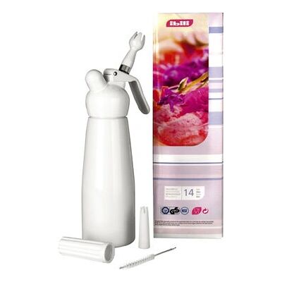 Ibili 750805 Siphon à Crème - 0,5L Aluminium Blanc - Facile à Nettoyer - Publicité Ibili 750805 Siphon à Crème - 0,5L Aluminium Blanc - Facile à Nettoyer - Publicité