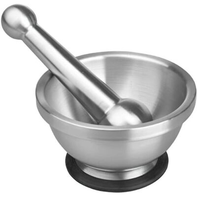 Ibili Stainless Steel Mortar - 13.5x7.5cm with Pestle - Kitchen Tool Ibili Stainless Steel Mortar - 13.5x7.5cm with Pestle - Kitchen Tool