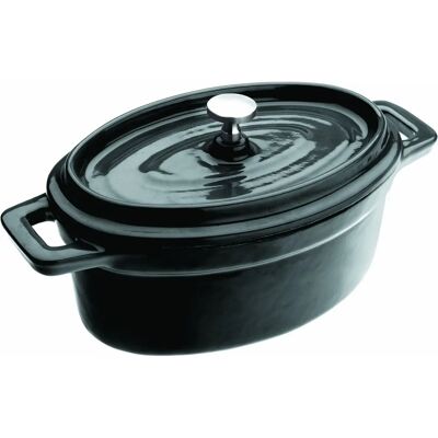 IBILI Mini Ovale Gietijzeren Kookpot Zwart - Mini Cocotte - 15x10x6 cm IBILI Mini Ovale Gietijzeren Kookpot Zwart - Mini Cocotte - 15x10x6 cm