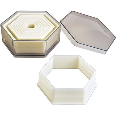 Ibili Modèle 784204 - Découpe-gâteaux Hexagonaux - 9 pièces - Transparent Ibili Modèle 784204 - Découpe-gâteaux Hexagonaux - 9 pièces - Transparent