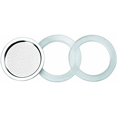 Ibili 620353 - Accessoires voor espressokoffiezetapparaat voor 10 kopjes - Siliconen pakkingen + roestvrijstalen filter Ibili 620353 - Accessoires voor espressokoffiezetapparaat voor 10 kopjes - Siliconen pakkingen + roestvrijstalen filter