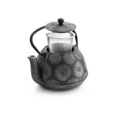 Théière 1,2 L - Bali - Fonte émaillée, filtre inox, noir - Publicité Théière 1,2 L - Bali - Fonte émaillée, filtre inox, noir - Publicité