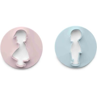 Emporte-pièce Modèle Fille et Garçon Ibili - 2 Pièces Transparentes - Publicité Emporte-pièce Modèle Fille et Garçon Ibili - 2 Pièces Transparentes - Publicité