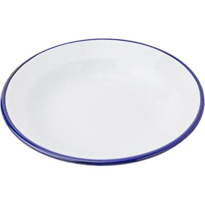 Assiette creuse en acier émaillé IBILI 22 cm Blanc/Bleu Assiette creuse en acier émaillé IBILI 22 cm Blanc/Bleu