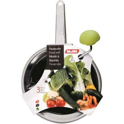 Ibili 20 cm Passiergerät mit 3 Scheiben - Edelstahl Ibili 20 cm Passiergerät mit 3 Scheiben - Edelstahl