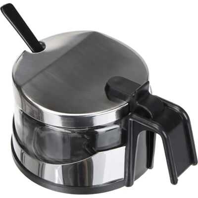 Ibili Stainless Steel Glass Sugar Container with Teaspoon - 200ml Ibili Stainless Steel Glass Sugar Container with Teaspoon - 200ml
