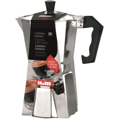 Cafetière en aluminium Ibili Bahia 6 tasses - Publicité Cafetière en aluminium Ibili Bahia 6 tasses - Publicité