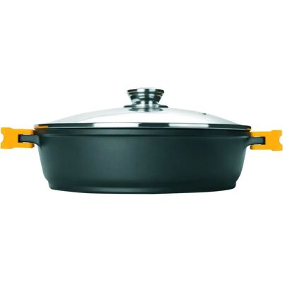 Ibili 461024 Hlídková nebo na dušení s poklicí Evolution 24cm - Černá - Odnímatelné rukojeti Ibili 461024 Hlídková nebo na dušení s poklicí Evolution 24cm - Černá - Odnímatelné rukojeti