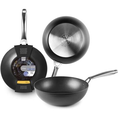 Wok de aluminio Ibili Titan 30cm - Compatible con inducción Wok de aluminio Ibili Titan 30cm - Compatible con inducción