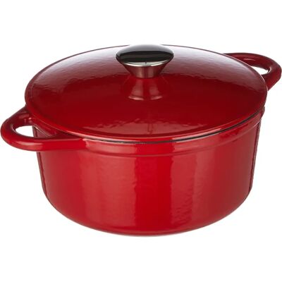 Ibili 725921R Olla redonda de hierro fundido 21x10cm - Cazuela Ibili 725921R Olla redonda de hierro fundido 21x10cm - Cazuela