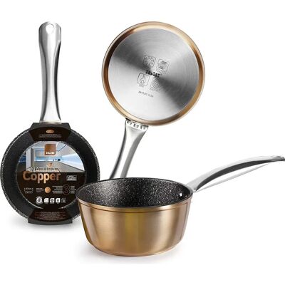 Casserole en cuivre Ibili 16cm - Antiadhésive, induction Casserole en cuivre Ibili 16cm - Antiadhésive, induction