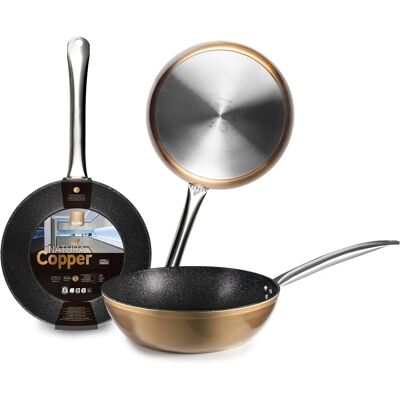 Sartén de inducción de cobre Ibili - 28cm - Antiadherente Sartén de inducción de cobre Ibili - 28cm - Antiadherente